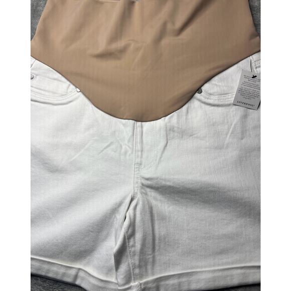New Liverpool Women's White Stretch Maternity Comfort Stretch Cuff Short Size 10 - Picture 4 of 9